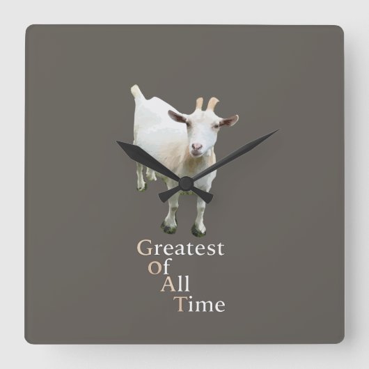 Greatest of all time Goat スクエア壁時計 (正面)