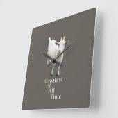 Greatest of all time Goat スクエア壁時計 (傾斜)