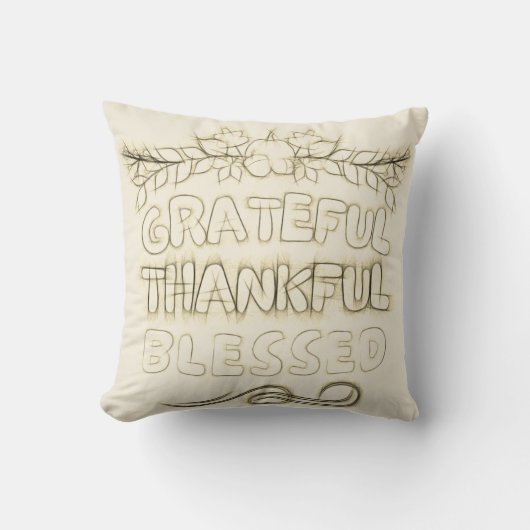 GREATFUL, THANKFUL, BLESSED  クッション (正面)
