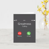 Greatness Is Calling, Insring Funny Novelty Quote  カード (黄色い花)