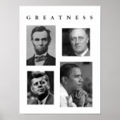 GREATNESS POSTER Lincoln, FDR, JFK, Obama ポスター (正面)