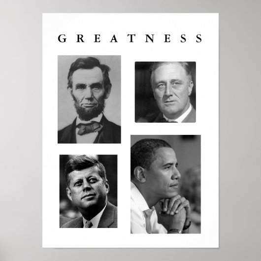 GREATNESS POSTER Lincoln, FDR, JFK, Obama ポスター (正面)