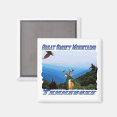 GreatSmokeyMountainsテネシー磁石またはコースター マグネット (正面/裏面)