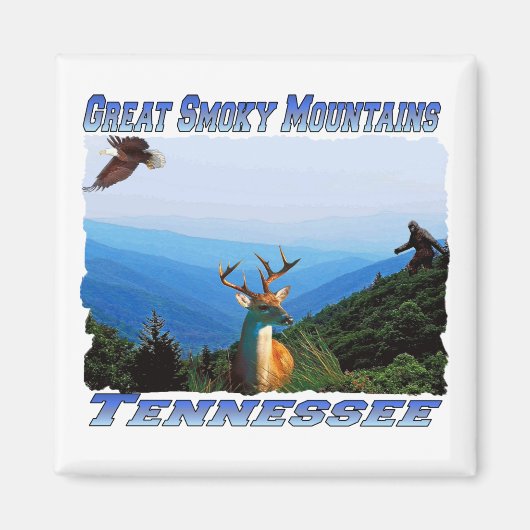 GreatSmokeyMountainsテネシー磁石またはコースター マグネット (正面)