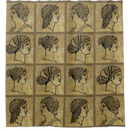 Grecianギリシャの女性の古代旧式なシャワー・カーテン シャワーカーテン