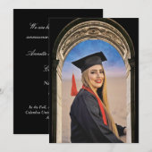Greco-Roman Arch design Photo Grad Announcement 案内状 (正面/裏面)