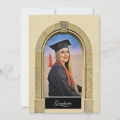 Greco-Roman Arch photo design Grad Announcement 案内状 (正面)