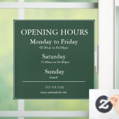 Gree Business Opening Hours Sign | Window Cling ウィンドウサイン (ホーム)