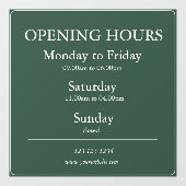 Gree Business Opening Hours Sign | Window Cling ウィンドウサイン (シート)