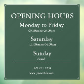 Gree Business Opening Hours Sign | Window Cling ウィンドウサイン (シート3)