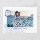 Greece 結婚's Thank You Script Monogram Photo ポストカード (正面)