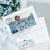 Greece 結婚's Thank You Script Monogram Photo ポストカード