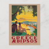 Greece Aidipsos Vintage Poster 1940s ポストカード (正面)