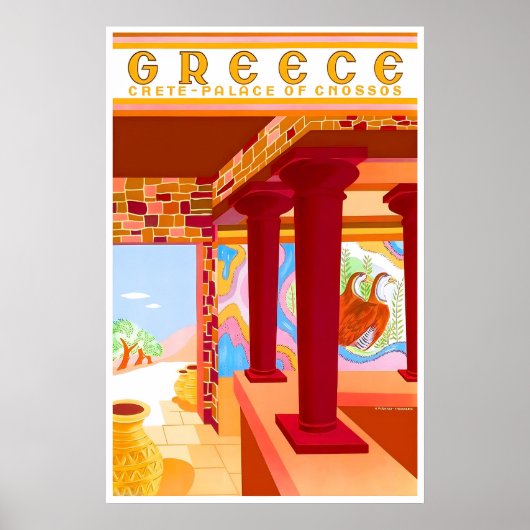 Greece Art Crete Travel Poster Greek Print ポスター (正面)