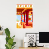 Greece Art Crete Travel Poster Greek Print ポスター (ホームオフィス)