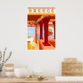 Greece Art Crete Travel Poster Greek Print ポスター (キッチン)