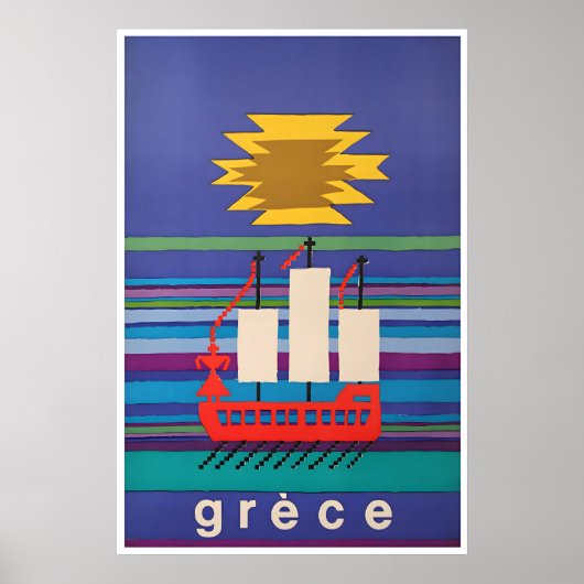 Greece Art Greek Travel Poster Print ポスター (正面)