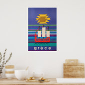 Greece Art Greek Travel Poster Print ポスター (キッチン)