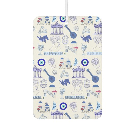 Greece Blue and White カーエアーフレッシュナー (正面)