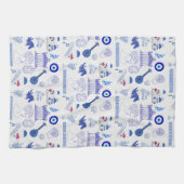 Greece Blue and White キッチンタオル (横)