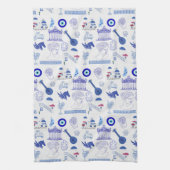 Greece Blue and White キッチンタオル (縦)