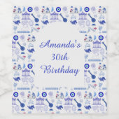 Greece Blue and White ワインラベル (シングルラベル)