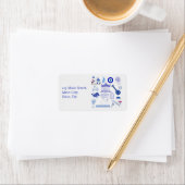 Greece Blue and White Address ラベル (インサイチュ)