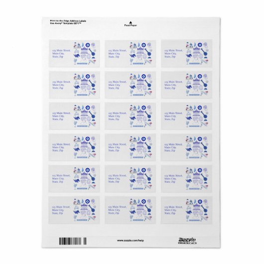 Greece Blue and White Address ラベル (フルシート)