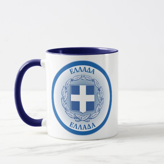 Greece Coat of Arms Circle Shape  マグカップ (左)