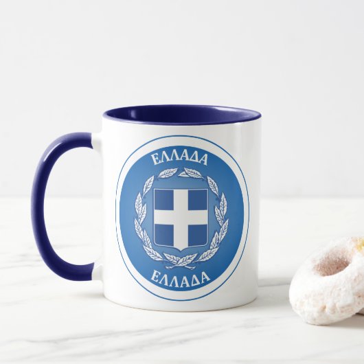 Greece Coat of Arms Circle Shape マグカップ (ドーナツ)