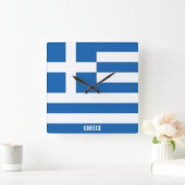 Greece Flag Dazzling Patriotic スクエア壁時計 (ホーム)