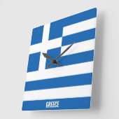Greece Flag Dazzling Patriotic スクエア壁時計 (傾斜)