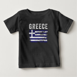 Greece Flag Distressed - Greek Flag ベビーTシャツ