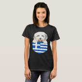 Greece Flag Old English Sheepdog Dog In Pocket Tシャツ (正面フル)