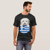 Greece Flag Old English Sheepdog Dog In Pocket Tシャツ (正面フル)