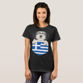 Greece Flag Polish Lowland Sheepdog Dog In Pocket Tシャツ (正面フル)