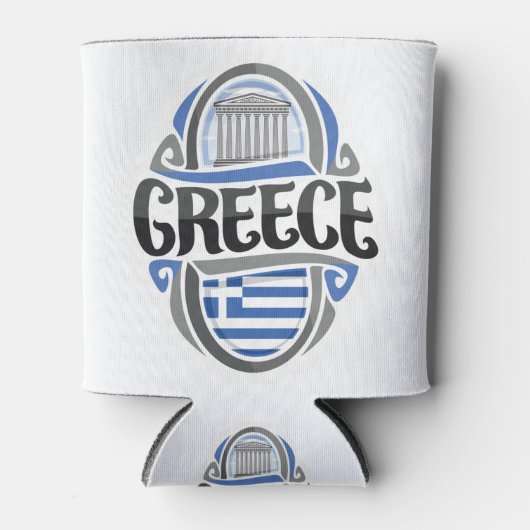 Greece Greek Flag 缶クーラー (正面)