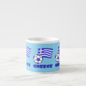 Greece Greek Flag with Soccer Ball Blue Background エスプレッソカップ (正面)