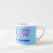 Greece Greek Flag with Soccer Ball Blue Background エスプレッソカップ (右)
