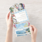 Greece | Illustrated Mediterranean Wedding  オールインワン招待状 (切り取り部)