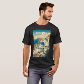 Greece Illustration Travel Art Vintage Tシャツ (正面フル)