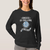 Greece Is Calling And I Must Go Souvenirs Greek Fl Tシャツ (正面)