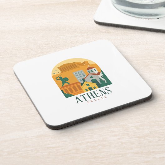 Greece Travel Gift, Parthenon Acropolis Coaster コースター (左側)
