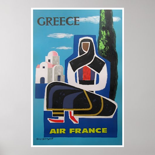 Greece Travel Poster Greek Art Guy Georget Print ポスター (正面)