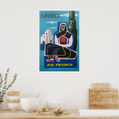 Greece Travel Poster Greek Art Guy Georget Print ポスター (キッチン)