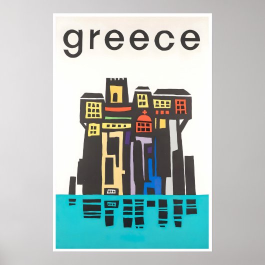 Greece Travel Poster Greek Art Print ポスター (正面)