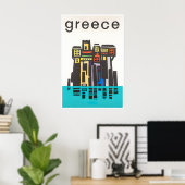 Greece Travel Poster Greek Art Print ポスター (ホームオフィス)