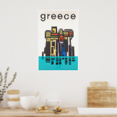 Greece Travel Poster Greek Art Print ポスター (キッチン)