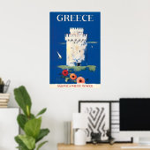 Greece Travel Poster Greek Art White Tower of ポスター (ホームオフィス)