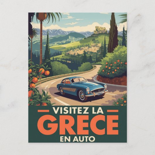 Greece TravelClassic Car ポストカード (正面)